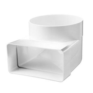 Vlakkanaal 110x54mm bochtstuk 90° verticaal > Ø 100 mm