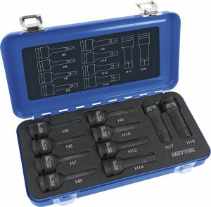 HEYTEC kracht dopsleutelset 1/2", Inbus, 10-dlg.