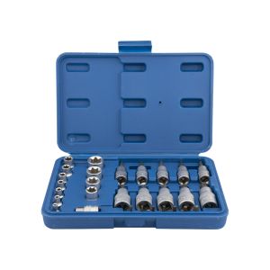 Torx dop en bitsset 1/4"+3/8"