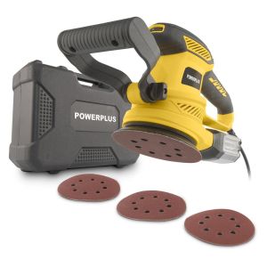 POWERPLUS Excentrische schuurmachine 450W Ø 125mm - 6 acc.