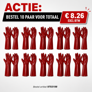 ACTIE 10 paar: Handschoenenen PVC 34 cm.