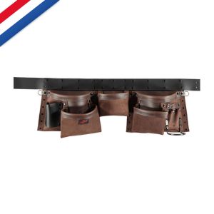 Dubbele gereedschapsgordel 8 vakken Lederen riem (125x5cm)