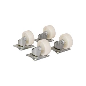 4x Zwenkwiel 32 mm. wit