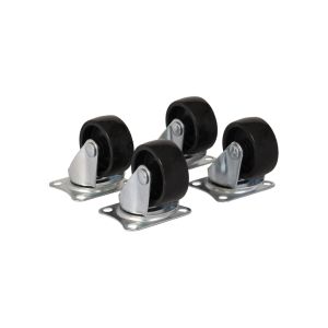 4x Zwenkwiel 40 mm. zwart