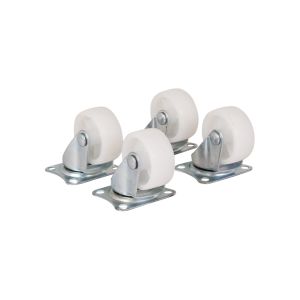4x Zwenkwiel 40 mm. wit 