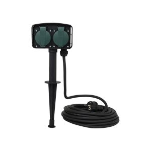 Tuincontactdoos met spies, 10 m.