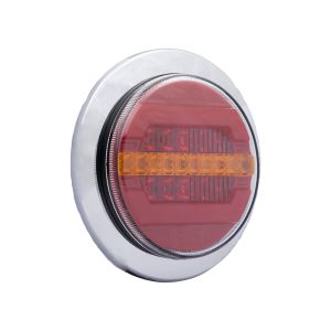 Achterlicht Dynamic LED ROND + Chrome ring