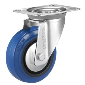 Zwenkwiel 80 mm blauw