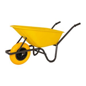 Kruiwagen kunststof gele bak 85 liter HQ Anti-lek
