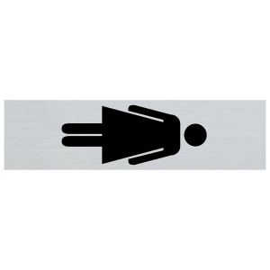 Bord Alulook Dames symbool staand - 165x44 mm zelfklevend.