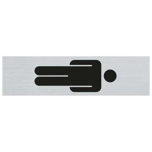Bord Alulook Heren symbool staand - 165x44 mm zelfklevend.
