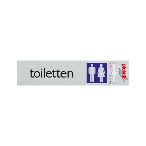 Bord Alulook Toiletten - 165x44 mm zelfklevend.