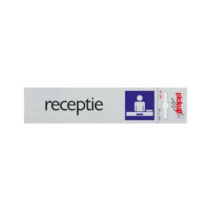 Bord Alulook Receptie - 165x44 mm zelfklevend.