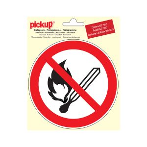 Sticker Vuur & open vlam verboden - 150 mm rond.