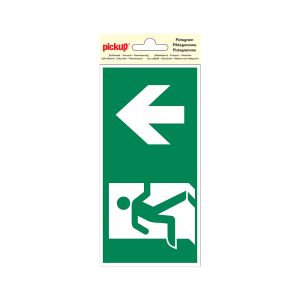 Sticker Nooduitgang rechtdoor - 100x200 mm.