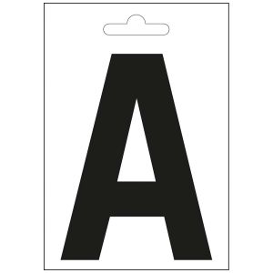 Nautic letter A zwart 100 mm.