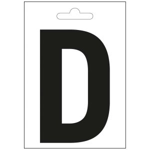 Nautic letter D zwart 100 mm.