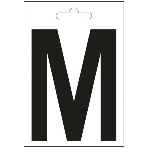 Nautic letter M zwart 100 mm.