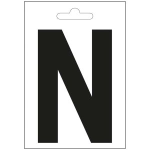 Nautic letter N zwart 100 mm.