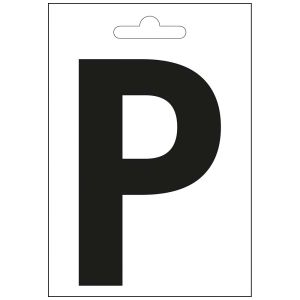 Nautic letter P zwart 100 mm.