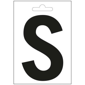 Nautic letter S zwart 100 mm.