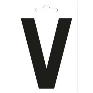 Nautic letter V zwart 100 mm.