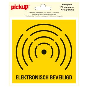 Sticker Elektronisch beveiligd - 150x150 mm.