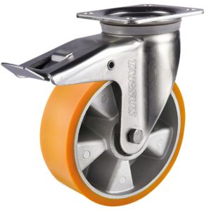 Zwenkwiel 160 mm met rem Zwaarlast 700 kg.