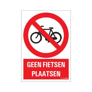Bord Geen fietsen plaatsen - 230x330 mm.