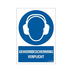 Bord Gehoorbescherming verplicht - 230x330 mm.