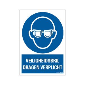 Bord Veiligheidsbril verplicht - 230x330 mm.