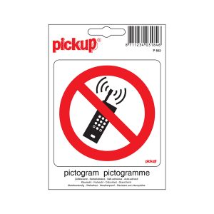 Sticker Verboden voor mob. telefoons - 100x100 mm.