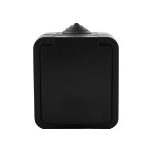 Contactdoos opbouw - 1-voudig - Zwart