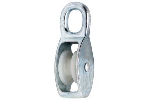 Katrol nylon wiel 10mm verzinkt