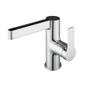 Wastafelkraan met display chroom