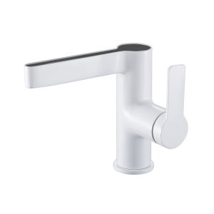 Wastafelkraan met display wit