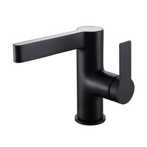 Wastafelkraan met display zwart