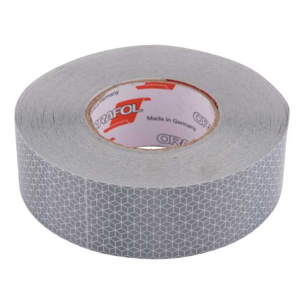 Reflecterende tape 50 mtr wit afbeelding 1
