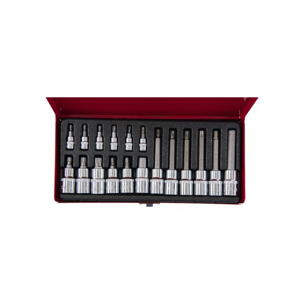 Doppenset 18 dlg inbus 1/4" + 1/2"